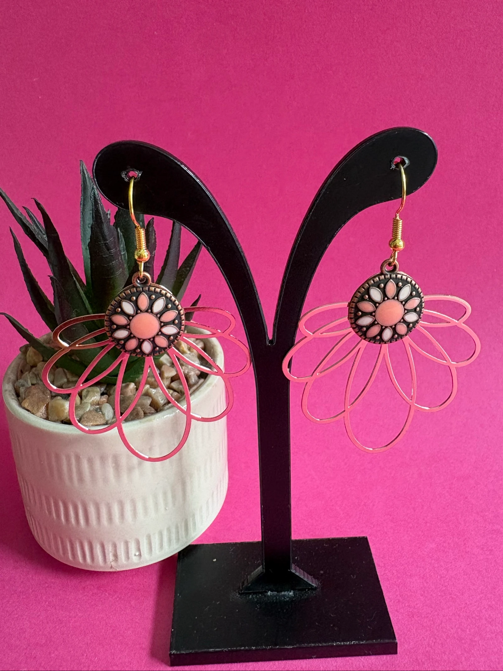 Boucles d'oreilles pendantes "Fleur" - Style Bohème & Romantique
